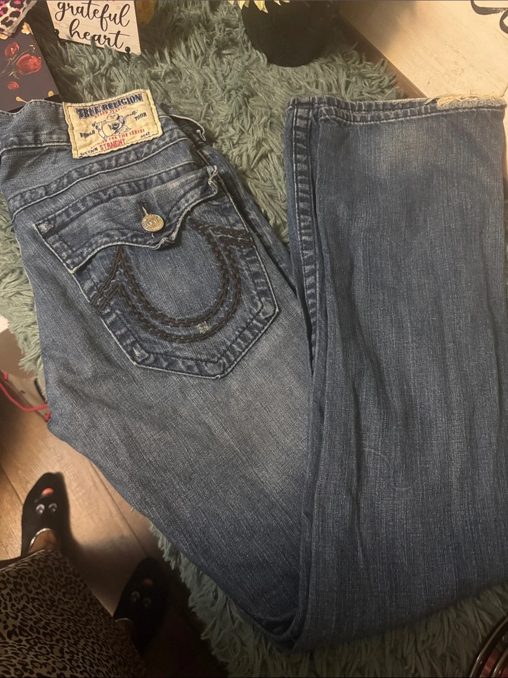 True Religion Distressed Light Blue Men's Jeans